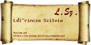 Lőrincze Szilvia névjegykártya