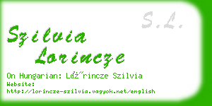 szilvia lorincze business card